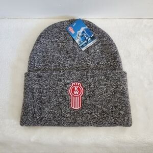 Kenworth Heathered Gray Knit Embroidered Cuffed Beanie Winter Hat NWT